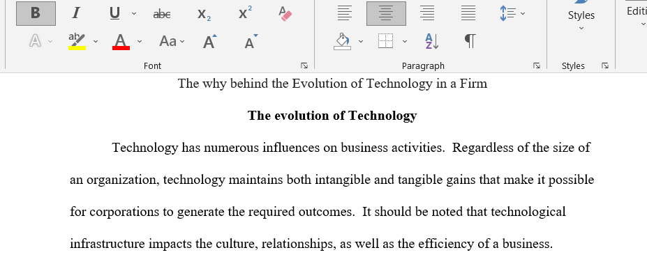 Evolution of Technology