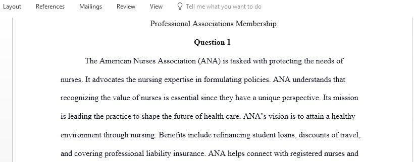 Examine the importance of professional associations in nursing