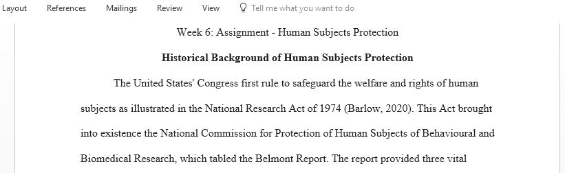 Historical background of human subjects protection