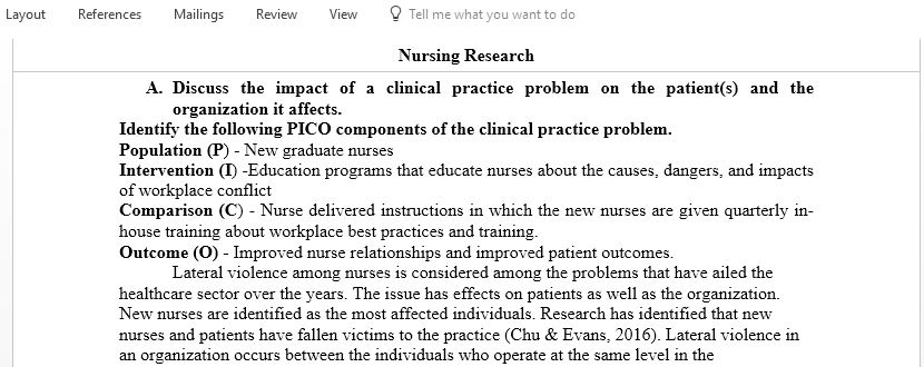 Identify a healthcare problem develop an evidence-based practice question