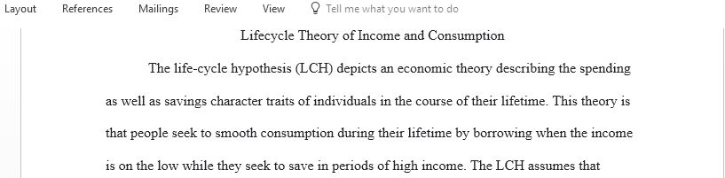 Lifetime income-expenditure