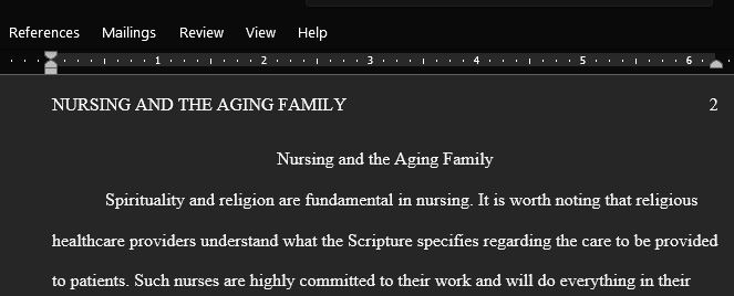 Nursing And The Aging Family