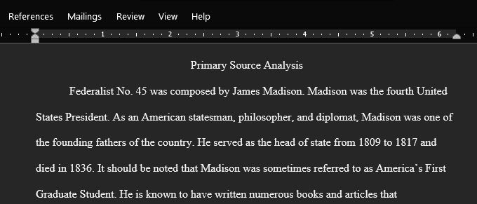 Read James Madison’s The Federalist Papers and Then Answer Each Question in A Complete Paragraph