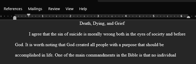 Reflect On the Analysis of The Sin of Suicide and Euthanasia