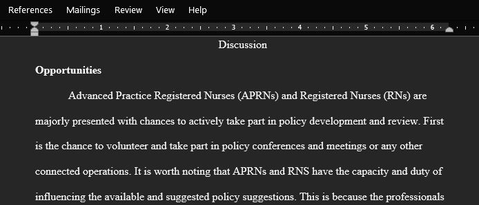 Reflect On the Role of Professional Nurses in Policy Evaluation