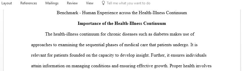Research the health-illness continuum and its relevance to patient care