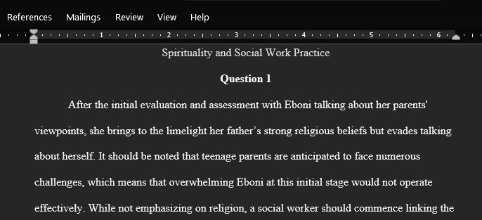Spirituality and Social Work Practice