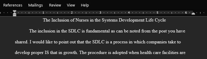 The Inclusion of Nurses in the Systems Development Life Cycle
