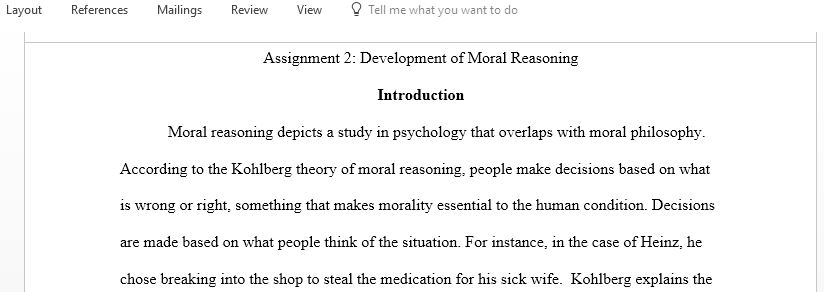 Development of Moral Reasoning