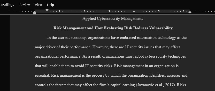 Discuss The Area of Risk Management and Ways of Implementing Measures to Reduce Risk in The Organization's Information Security Program