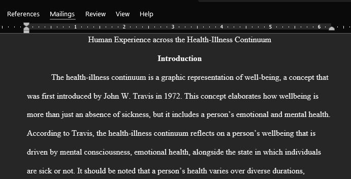 Human Experience Across the Health-Illness Continuum