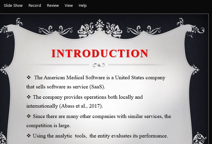 Create a PowerPoint presentation that summarizes the Analyze Formulate and Implement Framework and the results of the internal and external analyses