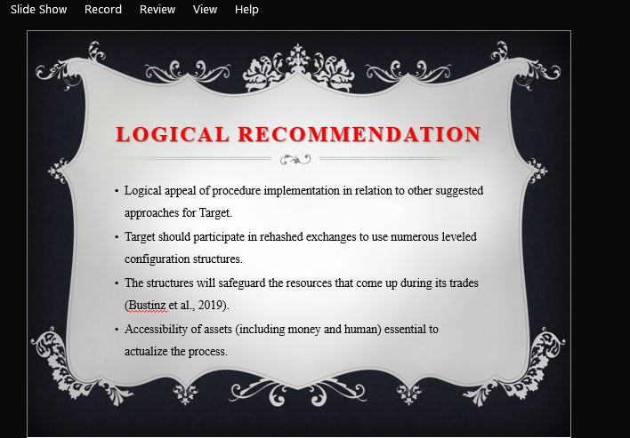 Develop a presentation for the management of Target that describes discusses and analyzes the need for collaboration and import and export issues for their company