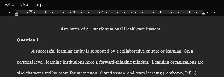 What are the attributes of the learning organization and how does it align with the complex adaptive healthcare system