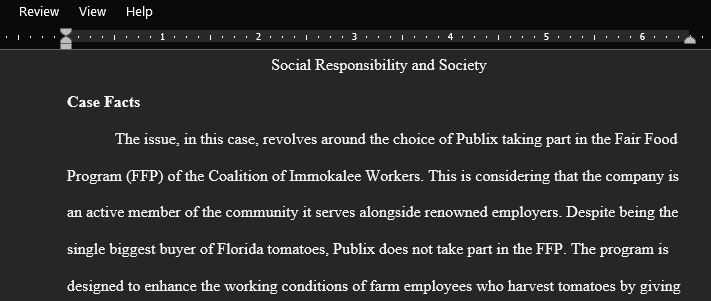 A business ethics supply chain case Study of public supermarkets and the coalition of Immokalee farmworkers’ fair food program