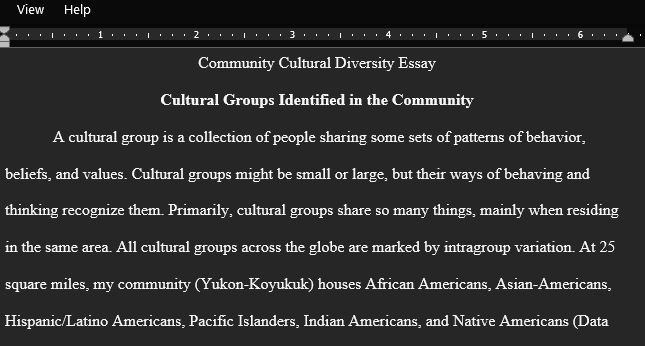  Identify cultural groups in your community