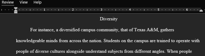 Texas A&M University believes that diversity is an important part of academic excellence and that it is essential to living our core values
