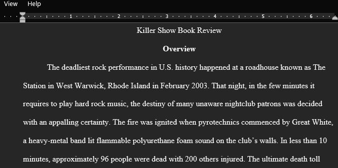 Week 4 Assignment  The Killer Show Reflection