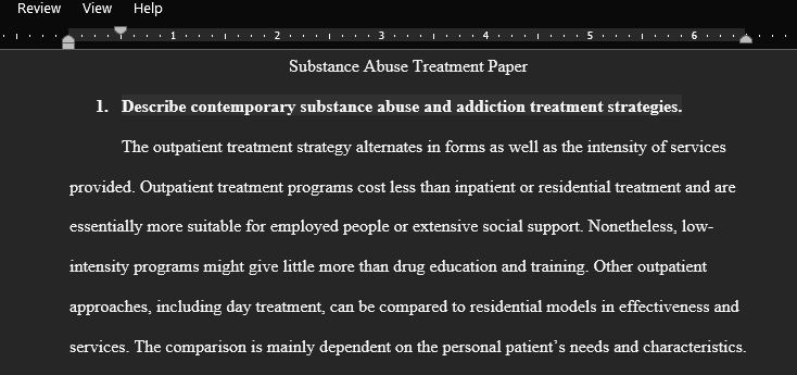 Write a paper on substance abuse treatment